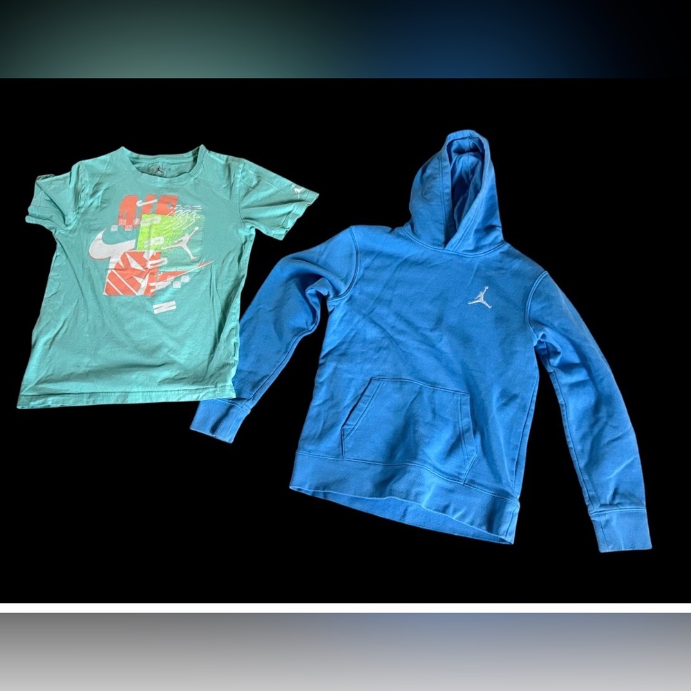 Nike Jordan Blue Hoodie Kids Sweatshirt Duo